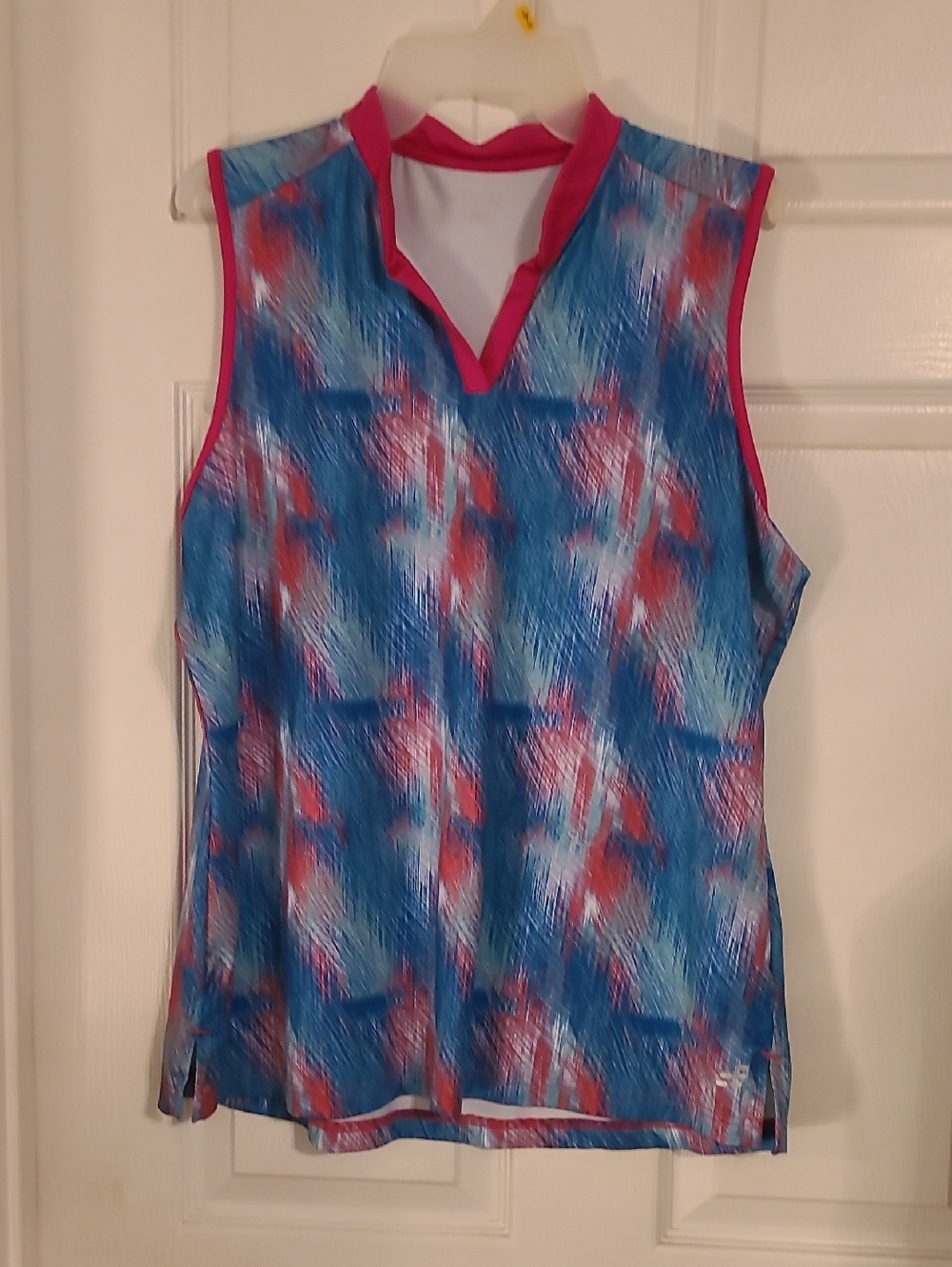 bcg Blue & Pink Sleeveless V‑Neck Athletic Tank